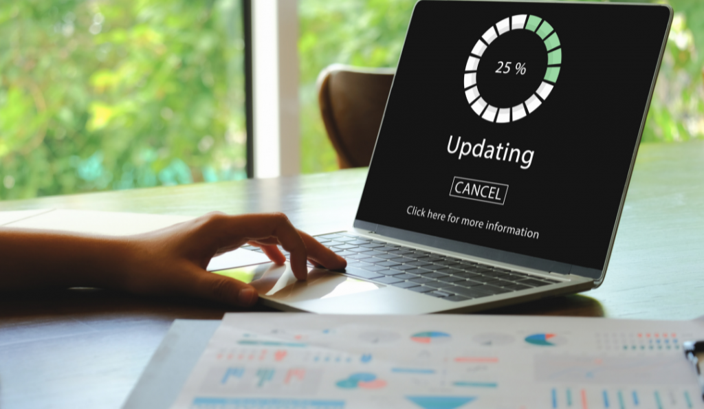 Computer loading an update.