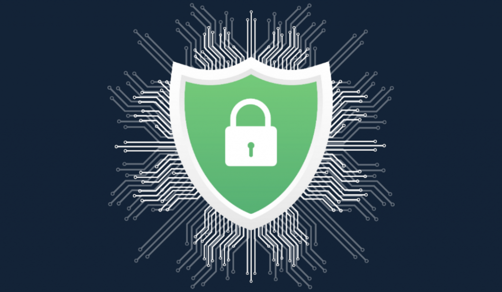 Green shield with a lock.